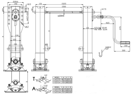 trailer landing legs sizes