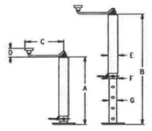 trailer landing legs sizes