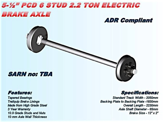 6-stud-2.2-tn-axle-electric